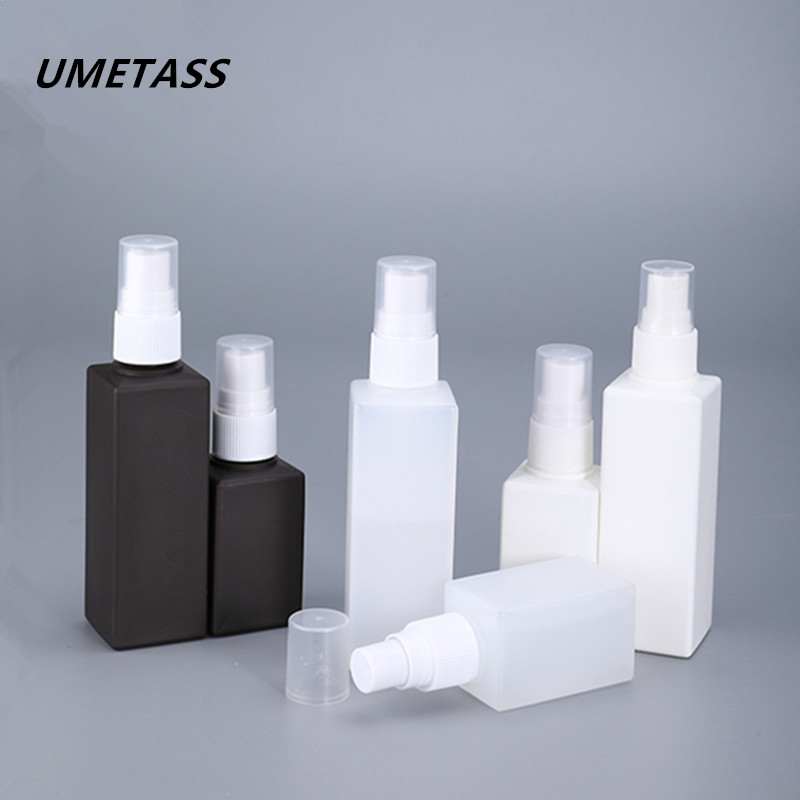 Umetass firkantet fin tåge sprayflaske 50ml 100ml pe plast kosmetikbeholdere tomme rejseflasker 1 stk.