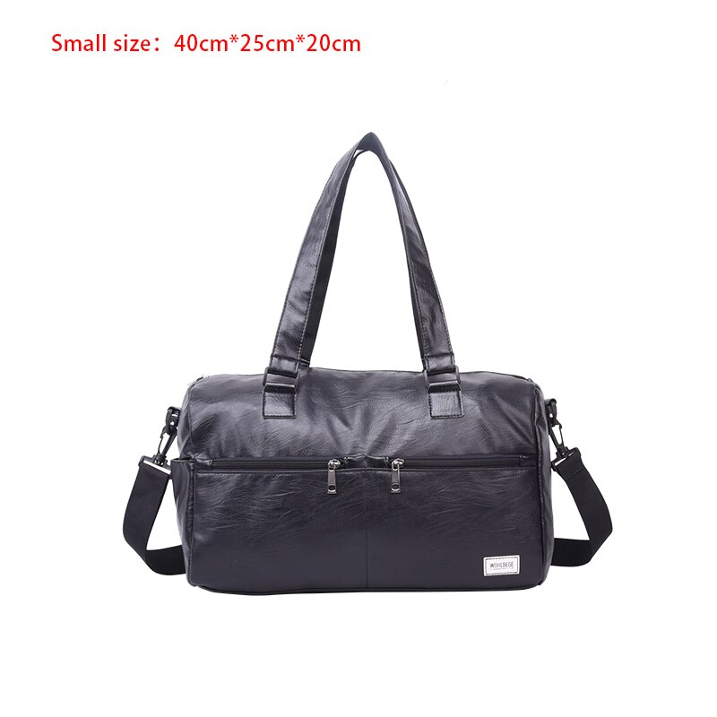 Moda Couro Pu Saco Mulheres de Grande Capacidade Mala de Viagem À Prova D' Água Saco Da Bagagem Dos Homens De Fitness Formação multi-função Bolsa: Small Black