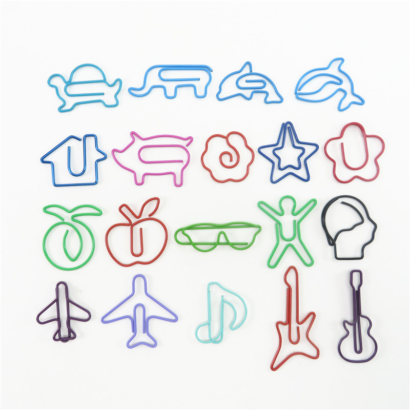 50 PCS Cartoon Animal Shape Paper Clip Metal Clip for Books Stationery School Supplies
