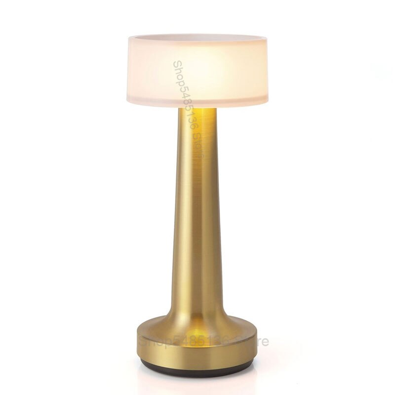 Lampes de Table Led avec capteur tactile sans fil, batterie Rechargeable, luminaire de Table, pour chambre à coucher, bureau, Restaurant, chevet: Gold and ABS / Touch Sensor