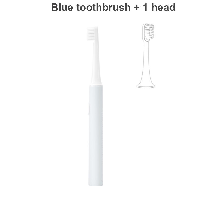 Xiaomi-cepillo de dientes Mijia T100 Mi, cepillo de dientes eléctrico inteligente Original de 46g y 2 velocidades Xiaomi, Sónico cepillo de dientes, blanqueador, recordatorio de zona de cuidado bucal: Blue with 1 head