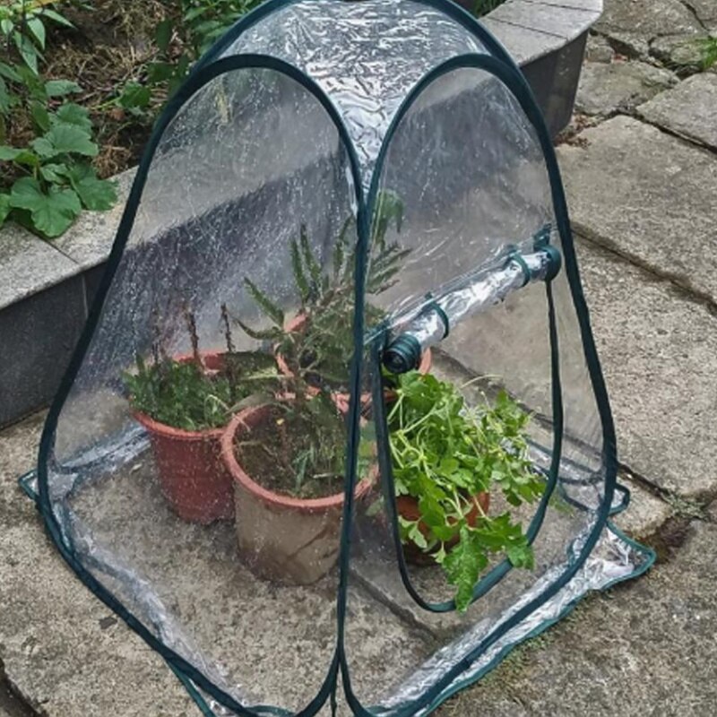Outdoor Mini Pop-up Greenhouse Cover Small Greenhouse Planting House Flower Shed Backyard Flower Plant Pot Cover Garden Supplies
