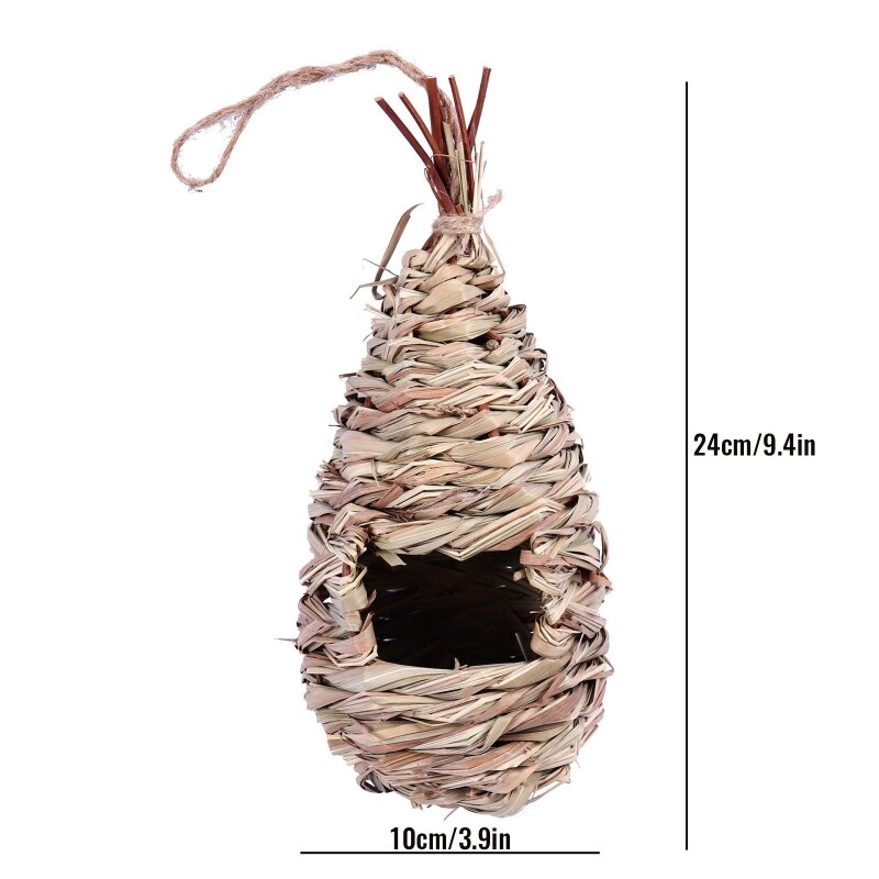 Casa de pássaro de bambu natural, feito à mão, gaiola de brinquedo, abrigo, cabana ao ar livre s18 19, dropship: M