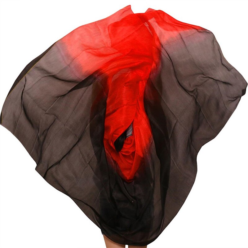 Belly Dance Props Women Belly Dance Silk Veils Belly Dance Veil For Girls Belly Dance Silk Veils black+red