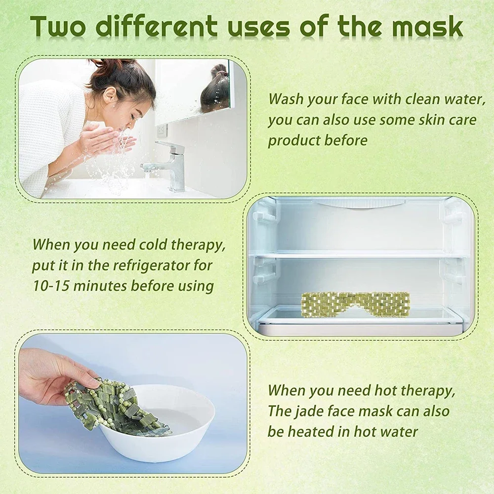 Kühlende Jade-Augenmaske, Massagegerät, natürliche Jade-Augenmaske, Augenauge für Augen, Entspannung, Schlafmassagegerät, Maske, Werkzeuge, Maske, Pflege, Stein, Gesicht, Schlaf