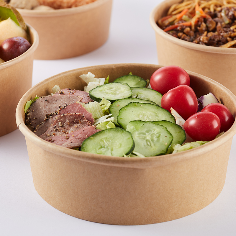 Cuencos de papel Kraft desechables, ensaladera de frutas, contenedores de embalaje de alimentos, fiambrera para recuerdo de , 10 Uds.
