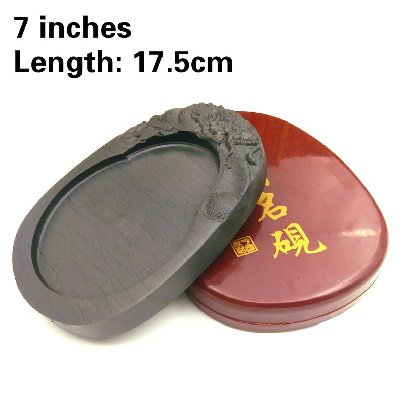Natural Rock Inkstone 5-8 Inches Ink Grinding Plate Traditional Chinese Painting Inkslab Writing Calligraphie Learning Ink Stone: 7 inches