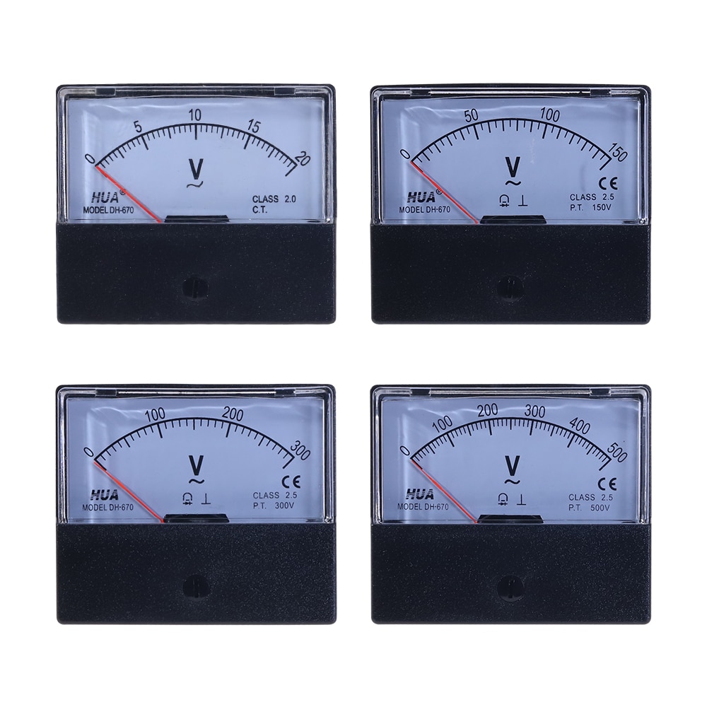 Ac Analoge Panel Volt Voltage Meter DH-670 Voltmeter Gauge 20V 150V 300V 500V Mechanische Voltmeter