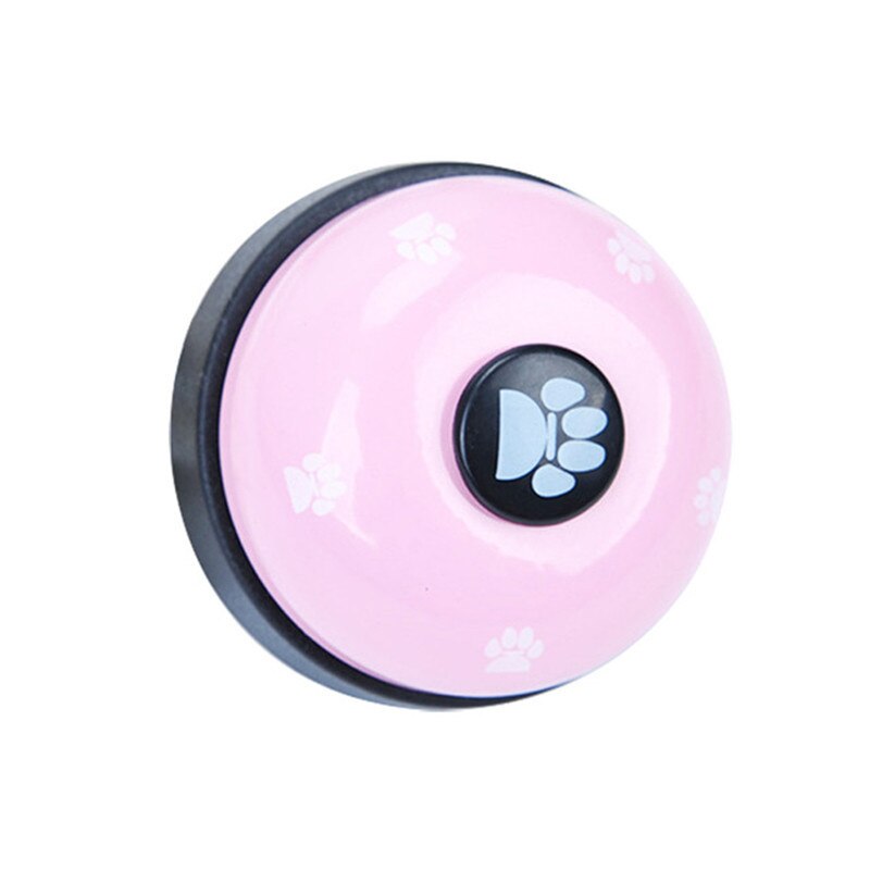 Dog Toy Pet Bell Training Bell Responder Puppy Feeding Metal Meal Bells Cat Dog Ring Pet Supply Interactive Training Food Feeder: pink