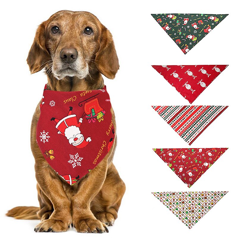 Hond Bandana Accessoires Kerst Kerstman Herten Sjaal Kraag Bib Grooming Driehoekige Bandage Halsbanden voor Kleine Medium Grote