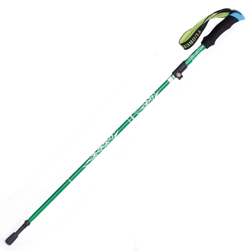 -TUOBEIS 5-Section Telescopic Trekking Pole Walking Sticks Portable Nordic Outdoor Climbing Stick Hiking Poles: Green