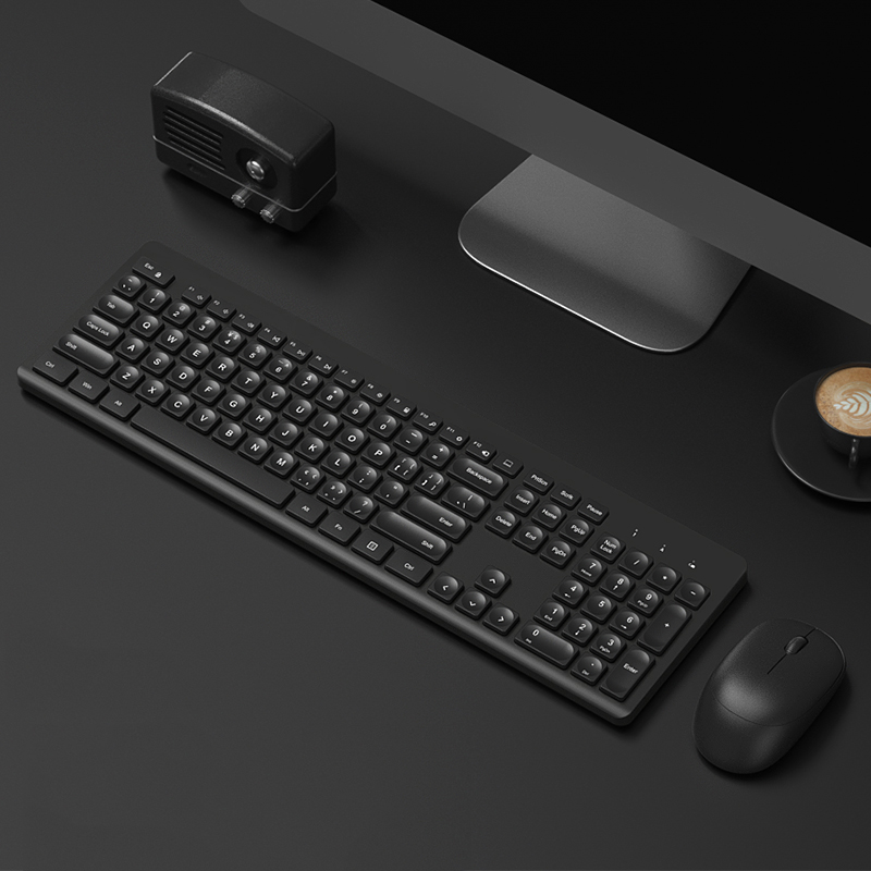 Wireless Gaming Keyboard Mouse Set 2.4G Wireless Migic Keyboard Gamer Mouse Combo For Macbook Xiaomi HP Silent Computer Keyboard: Black Set