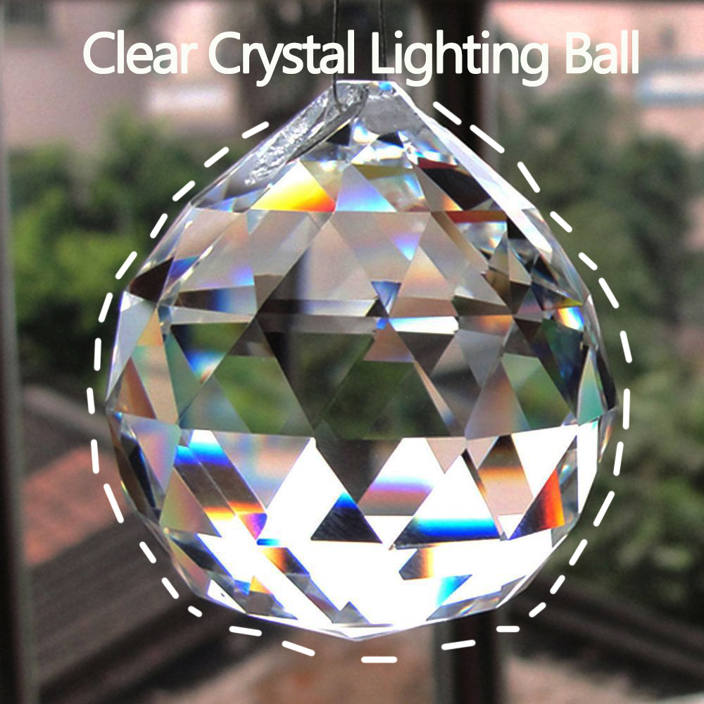 20/30/40mm cor múltipla bola de iluminação cristal feng shui lâmpada prisma bola arco-íris sun catcher casa decoração festa casamento ornamento