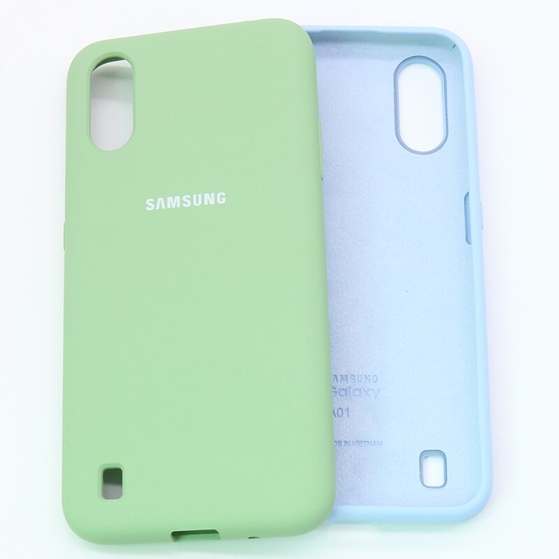 Caso semplice Per Samsung Galaxy A01 SM-A015F Dipinta Del Silicone Della Caramella TPU Della Copertura Posteriore Per samsung galaxy UNA 01 A105 Globale versione: Green