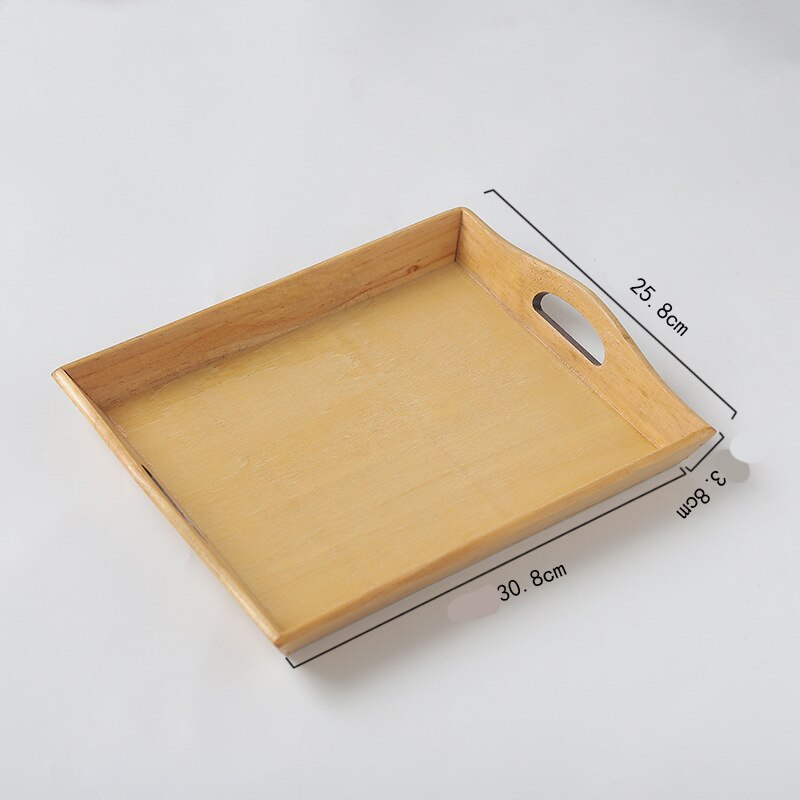 1PC stałe retro drewniane tace talerze talerze filiżanki robić kawy owoce taca prostokąt taca drewniana zastawa stołowa dekoracja wnętrz drewniana taca: B