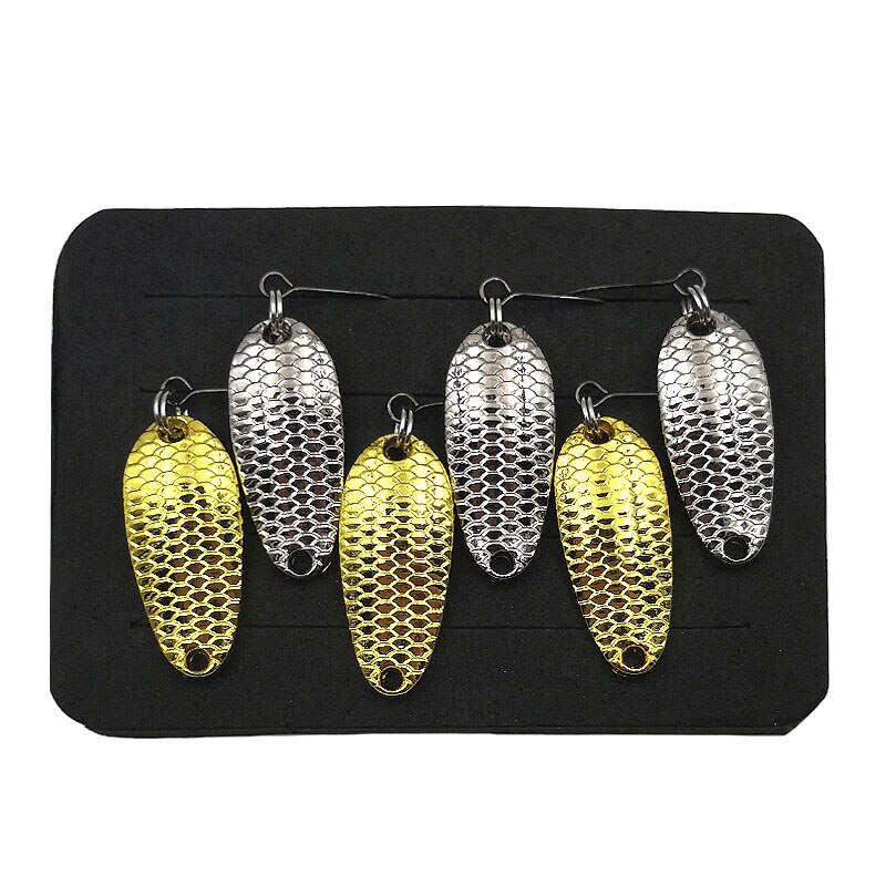6 stks/partij Dragon Schaal Metalen Lepel lokt Wobbler aas kunstmatige vissen accessoires Visgerei voor forel baars zander crappie bass