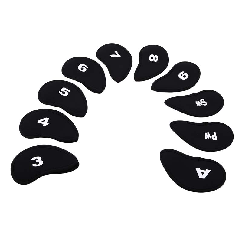 10 st / set golfklubba järnhuvudskydd golf skyddande huvudöverdrag