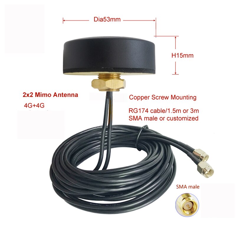 Factory 2x2 4g mimo antenna 2.4g wifi antenna external combo gps antenna 4g: 1.5m SMA male 4G 4G