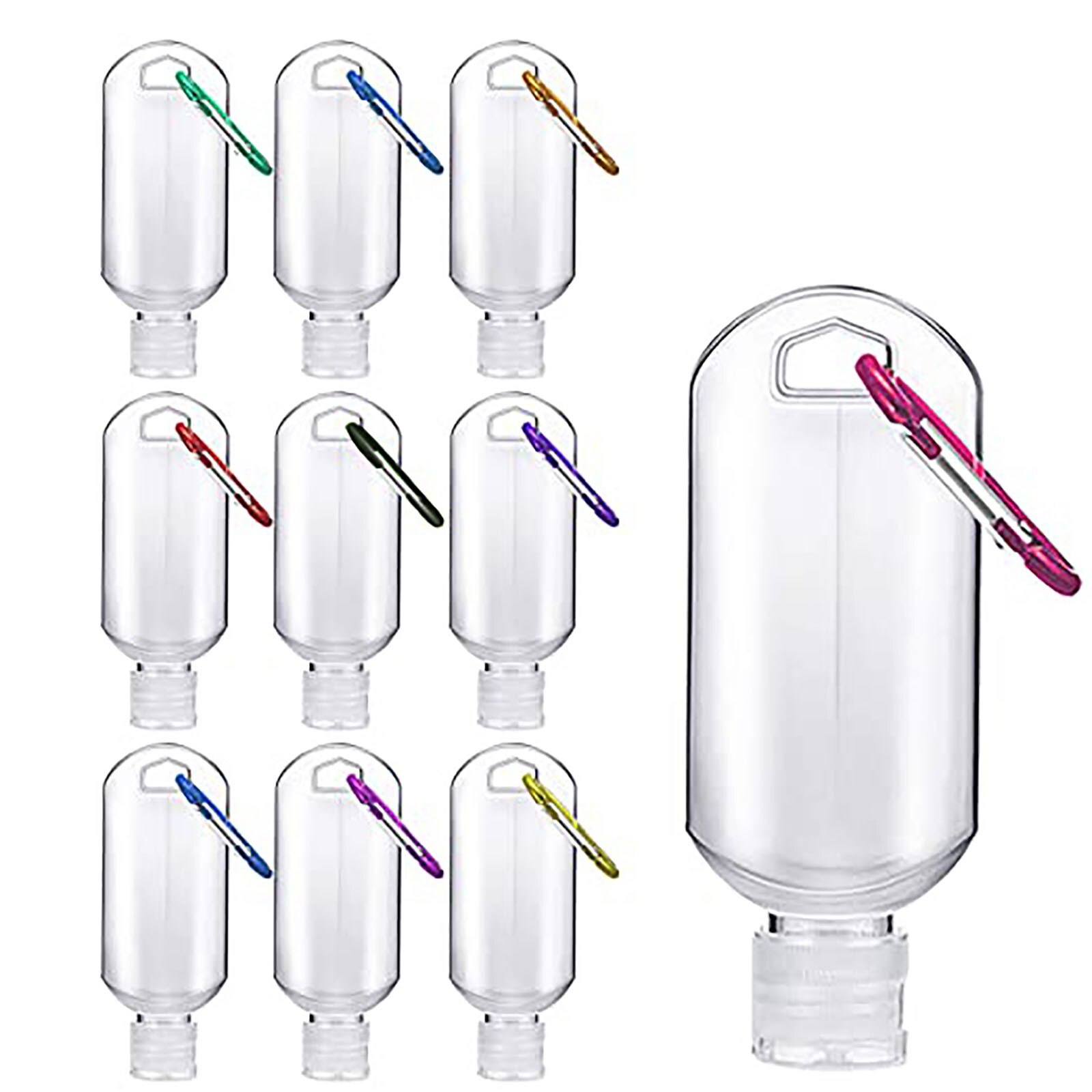 40# 10 stuks transparante lege sleutelhangerflessen, plastic mini navulbare container, lege cosmetische containers: Default Title