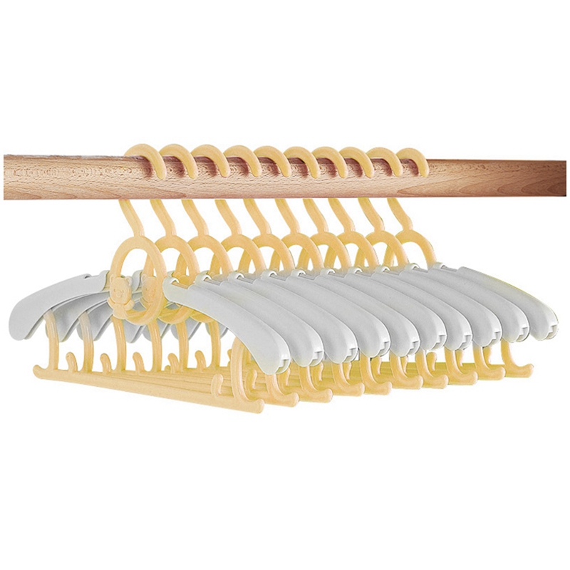Cintre pour vêtements de bébé, 20 pièces, supports flexibles, exposition de vêtements en plastique pour enfants, cintres pour manteaux d&#39;enfants Non marquants: YELLOW