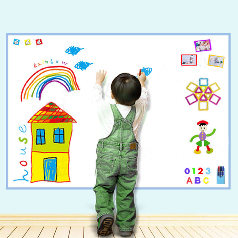 Zacht rubber wit bord muursticker schoolbord displaybord kinderen graffiti schilderij sticker hangend woordpad