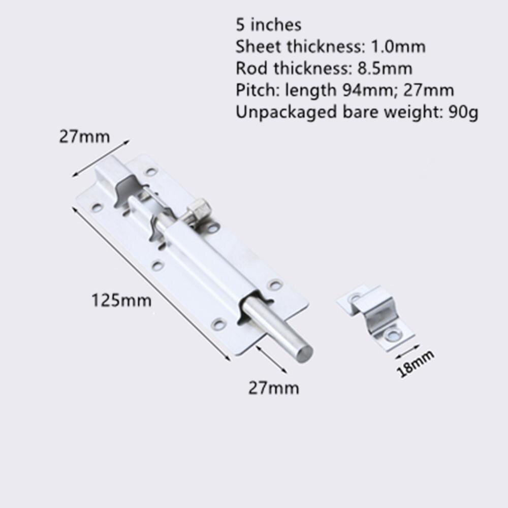 Thick stainless steel latch wooden door latch bathroom door bolt door lock door and window lock buckle anti-theft bolt hardware: Orange