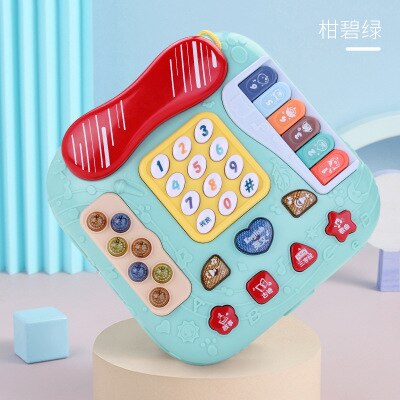 Baby Telefoon Kinderen Speelgoed Auto Vormige Speelbal Tweetalige Speelgoed Mobiele Telefoons Toy Telefoon Telefoon Jouet Enfant Speelgoed Telefoon Voor Kinderen: Blue