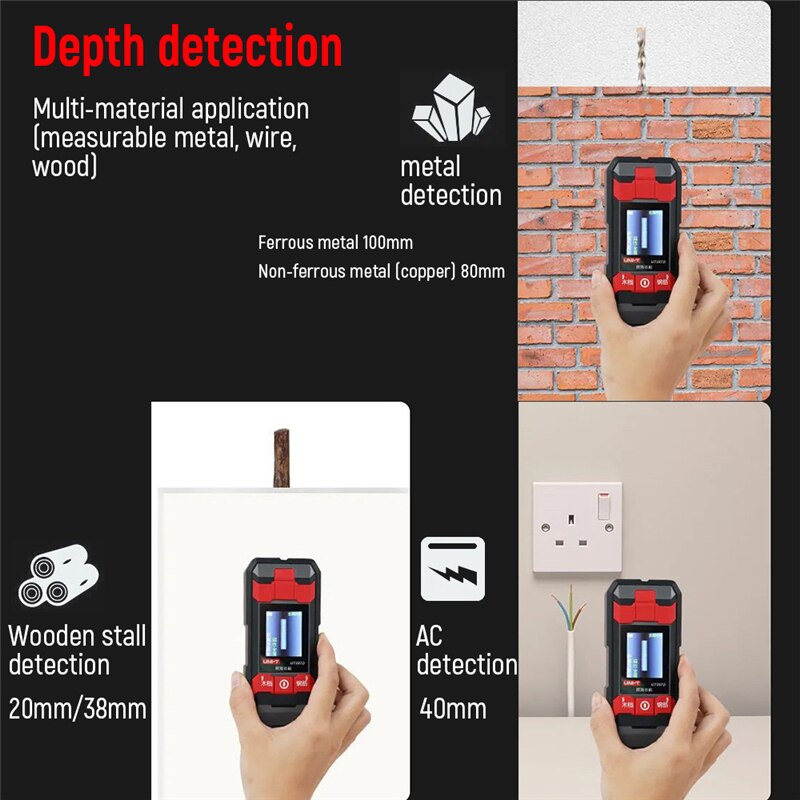 UNI-T Multifunctional Wall Detector to Detect the Wire Detector in the Steel Bar Hidden Line Load-Bearing Wall