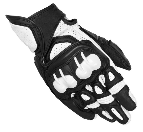 Alpin menn skinn motorsykkel hansker moto gp vei Racing hanske stjerner full finger sykling Racing motocross luvas: Hvit / M