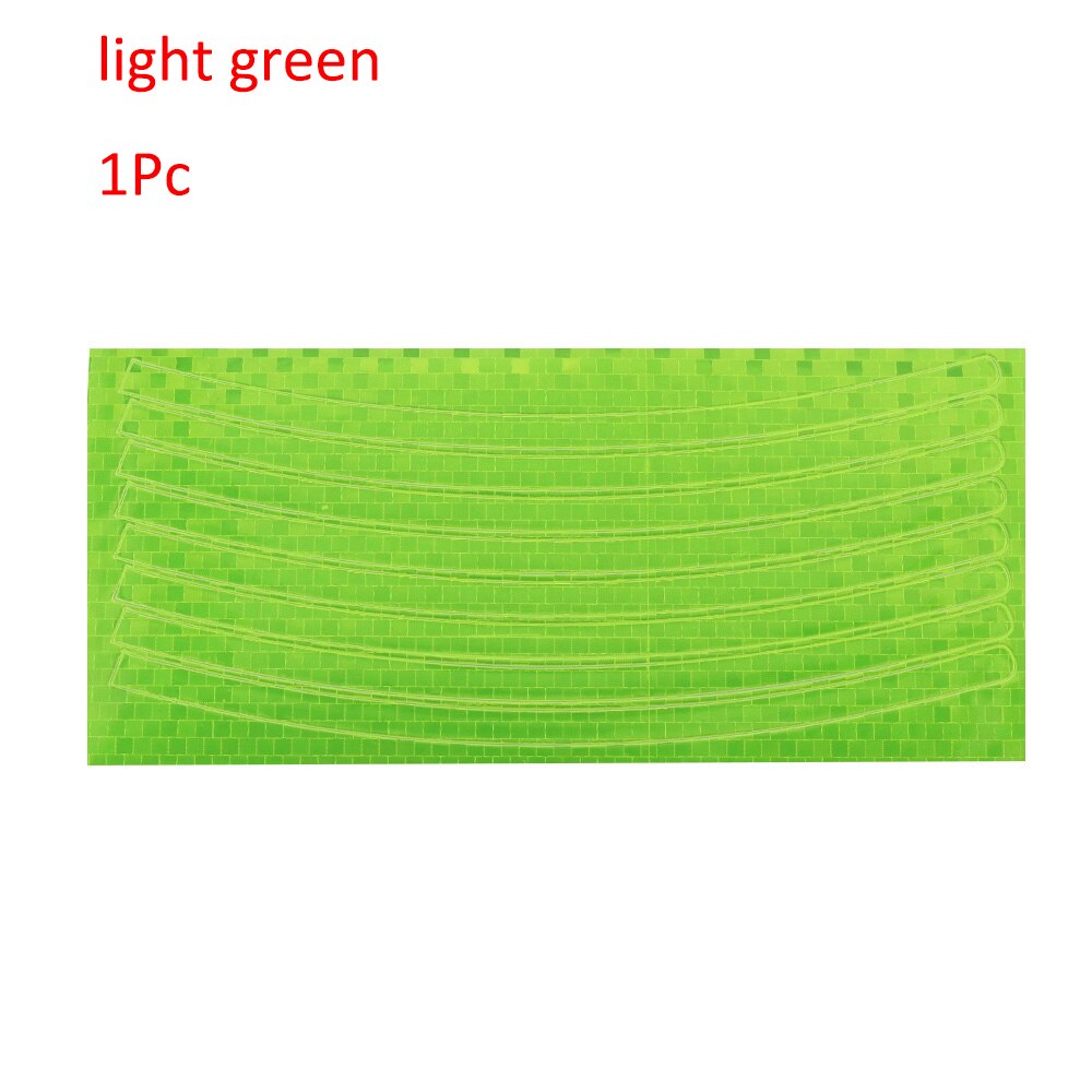 MTB Bike Reflektierende Aufkleber Fluoreszierende Motor Fahrrad Felge Nacht Safty Warnung Reflektor Film Auto Aufkleber Band Aufkleber: Style 3 light green