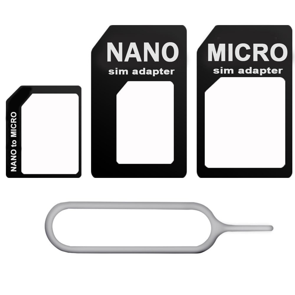 4 in 1 Converteren Nano Sim-kaart naar Micro Standaard Adapter Voor iPhone7 5 5s 6 6s Plus SE 5C xiaomi 5 4 redmi 3s 4 3 huawei honor 7 8