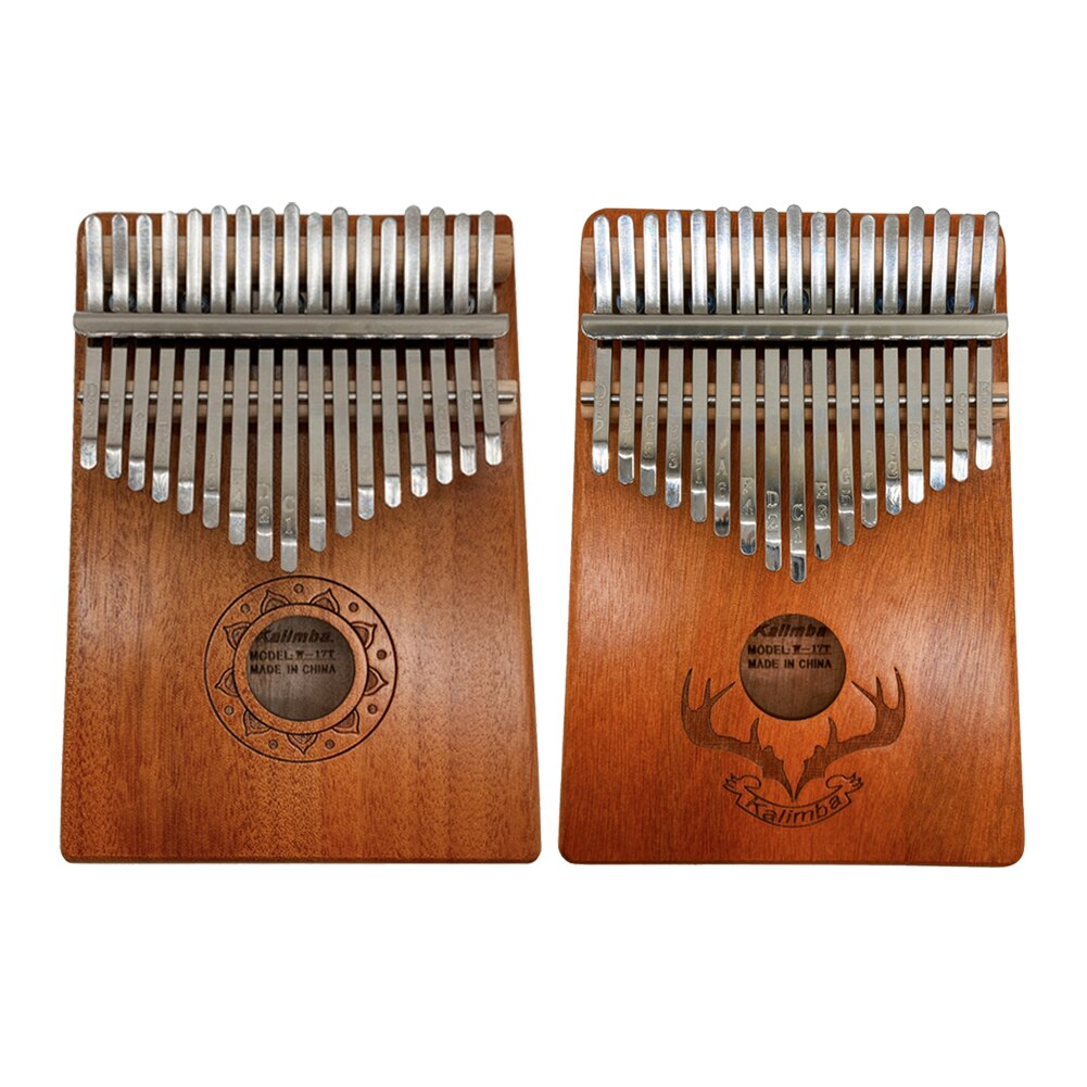 17-Key Thumb Finger Piano Kalimba Lightweight Portable African Sanza Mbira Mahogany Wood Music Elements for Beginner