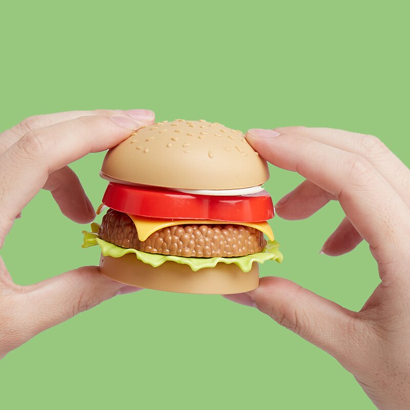 Juguetes de comida de imitación para niños, casa de juego para bebés, hamburguesa, perro , patatas fritas, juego de cocina de juguete, juguetes educativos de comida rápida