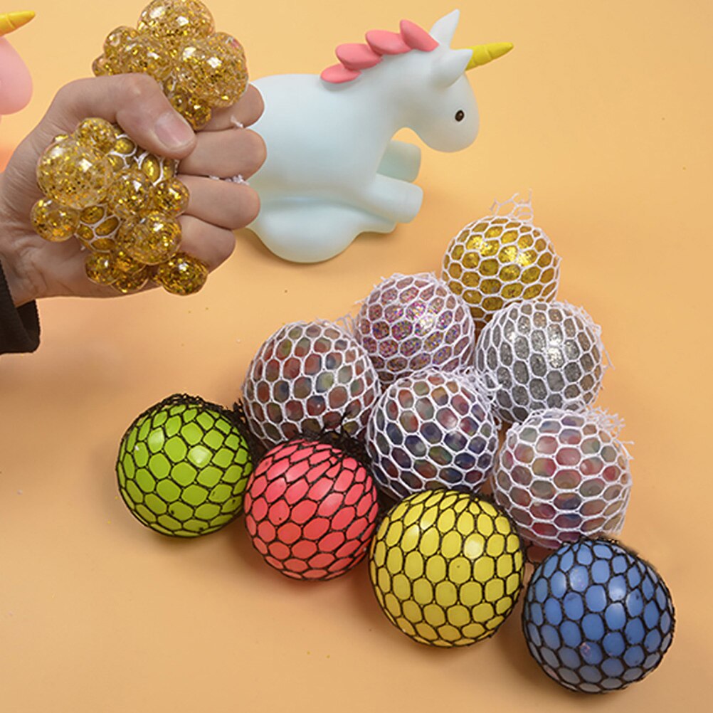 Fancy squishy mesh boll stressavlastning pressa druvkulor handleksak sensoriska roliga leksaksprylar för vuxen och barn  #30