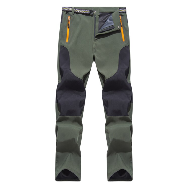 Outdoor Breathable Waterproof Camping&amp;hiking Pants Men Summer Thin Quick Dry Climbing Trekking Travel Trousers: Army Green / L