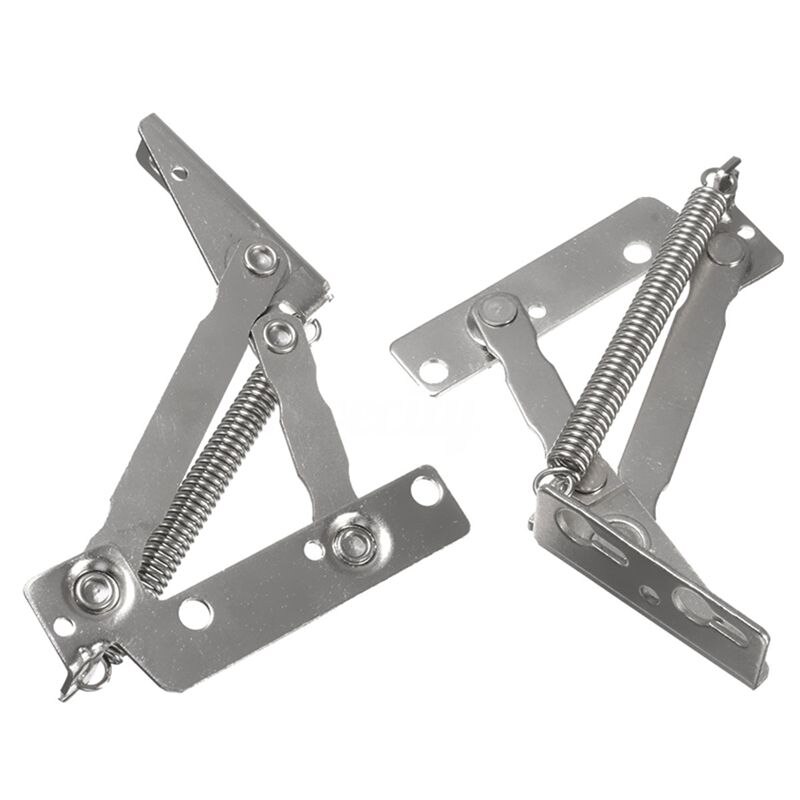 2x 80 degree Sprung Hinges Cabinet Door Lift Up Stay Flap Top Support Cupboard Kitchen