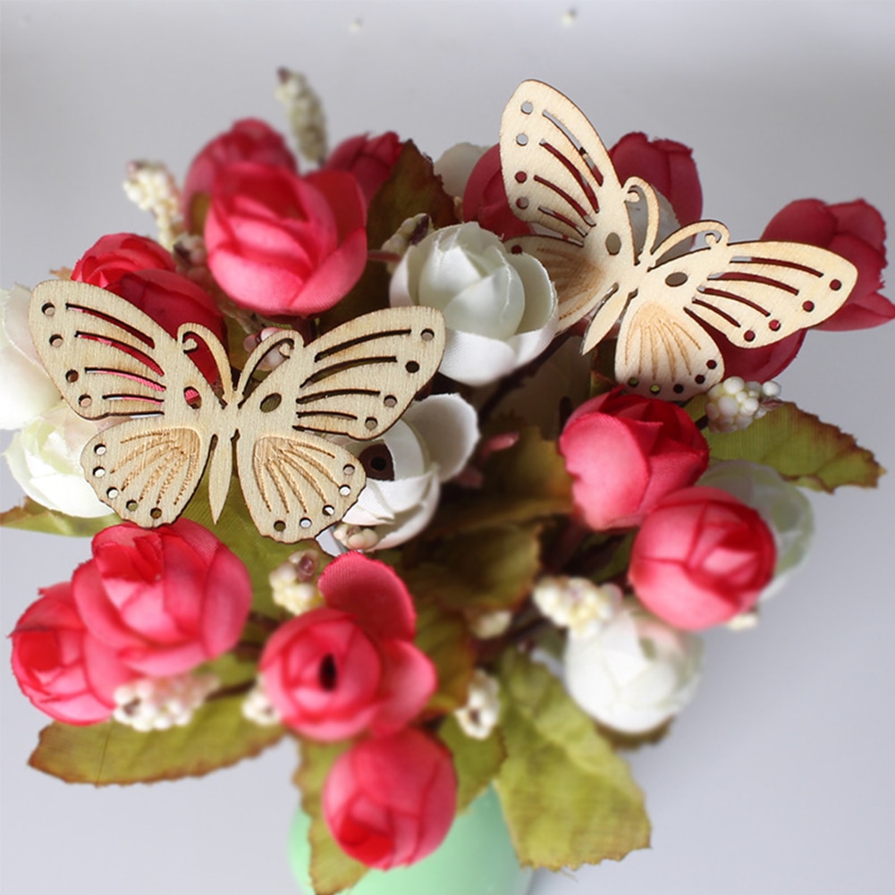 10pcs Handmade Eco-friendly Reed Diffuser Sticks Butterfly Shape Flameless Replacement No Fire Aromatherapy Accessories Wooden