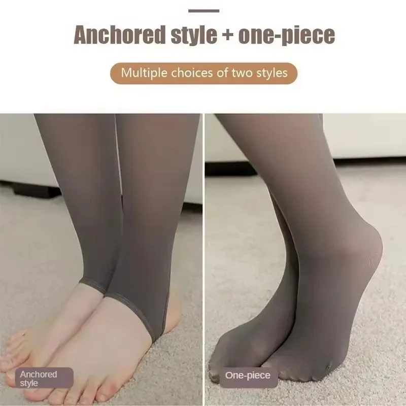 Damen-Vlies-Strumpfhose, warm, isolierte Strumpfhose, Haut-Effekt, durchscheinende Strümpfe, sexy Damenunterwäsche, hochelastische Gamaschen