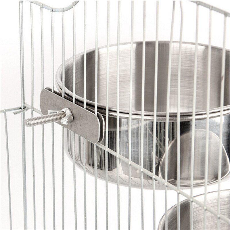 1 Uds comederos para pájaros mascotas contenedor de vasos metálicos para loros con cuenco de comida para guacamayos periquitos accesorios para jaulas de pájaros