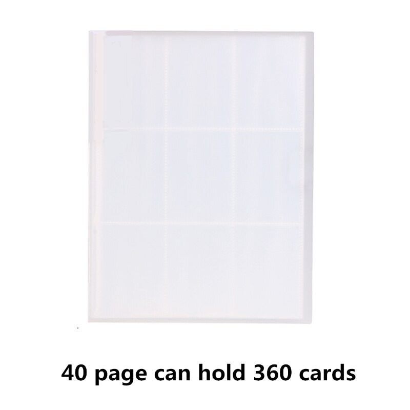 Transparent Card Collection Binder Pocket Trading Card Binder For Card: 40 card slot