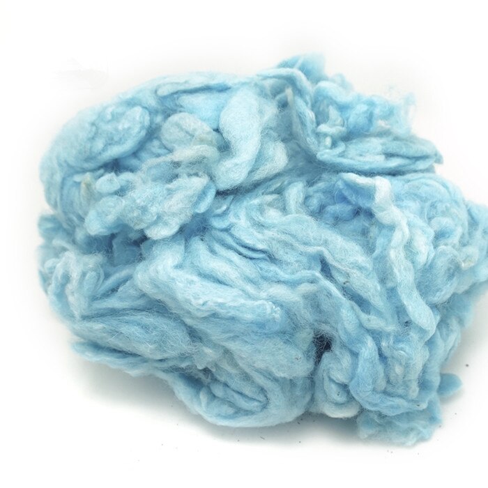 Coils van wolvilt Gekaard Schapenwol, Roving, Fiber, Naaldvilten, Spinning 50 g/bags DIY Baize poke poke fun: light blue