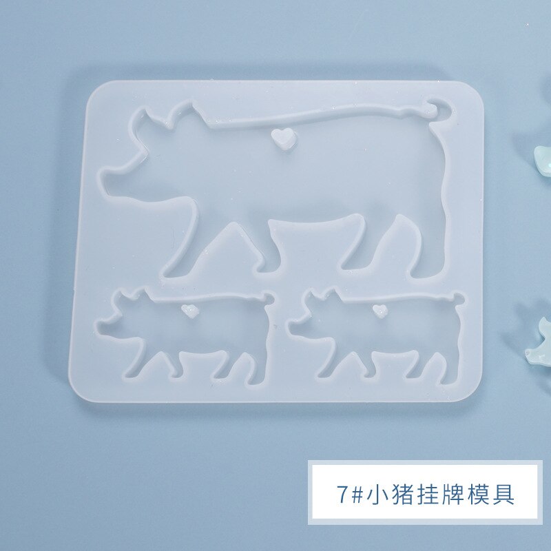 DIY Listing Pendant Resin Mold Handmade Keychain Crystal Epoxy Mold Pendant Ornament Silicone Mold For Resin: 12