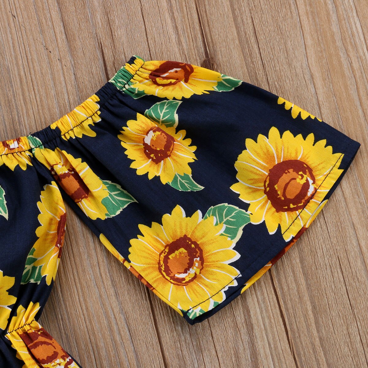 ¡Novedad de ! Vestido de verano para bebés de 1 a 6 años, vestido con hombros descubiertos girasol y acampanado, Vestido de manga corta para niños