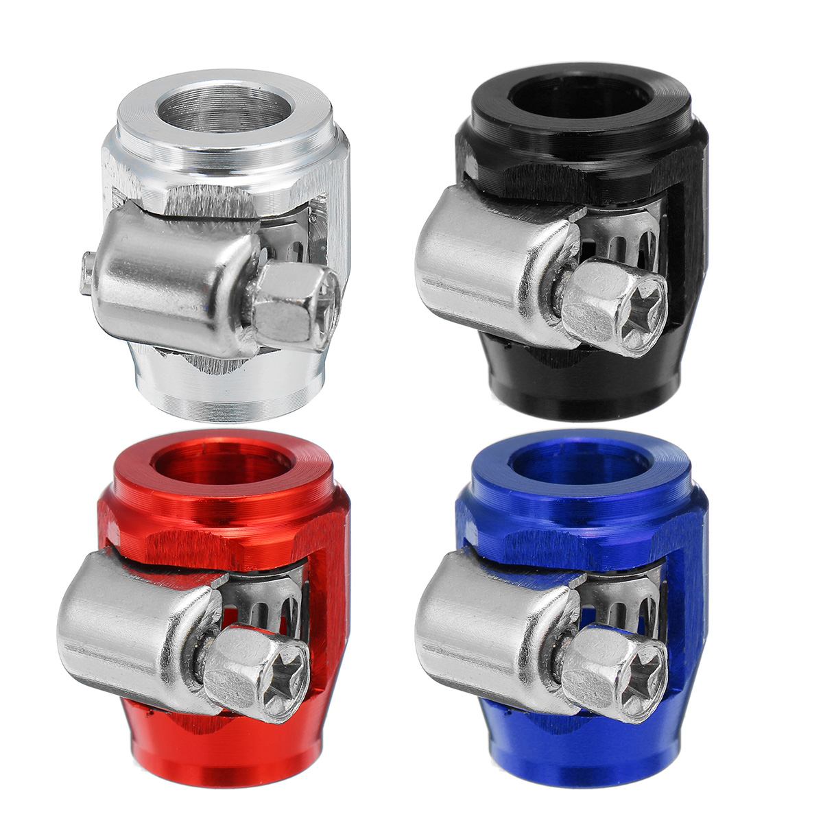 AN4 Hex Hose Finisher Clamp With Screw Band Hose End Cover Fitting Adapter Hose ClampFuel Oil Water Tube Hose Finishers