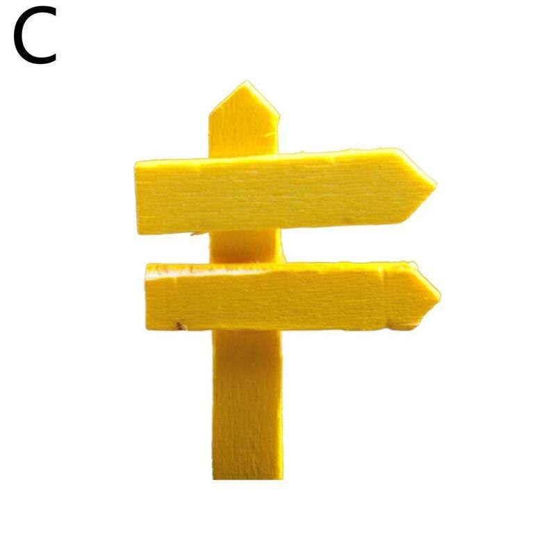 1Pcs Mini Miniatuur Houten Omheining Wegwijzer Ambachtelijke Tuin Decor Ornament Plant Pot Micro Landschap Bonsai: C