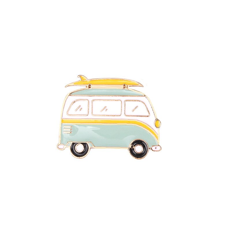 Broche de voiture en alliage pour femme, épingles en émail, voiture, Bus, voyage, , paysage, amour, , Badge, bijoux: Style-17XZ1770-4