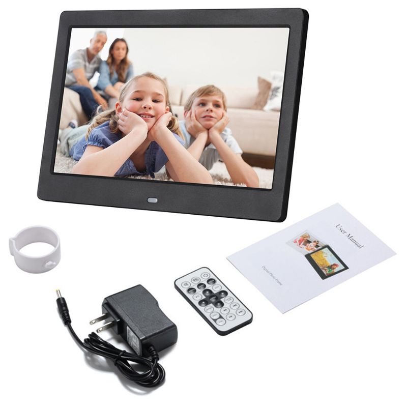 Digital Photo Frame 10.1 inch Picture Frame Full TN Display Background Music Support 64GB Remote Control: Black