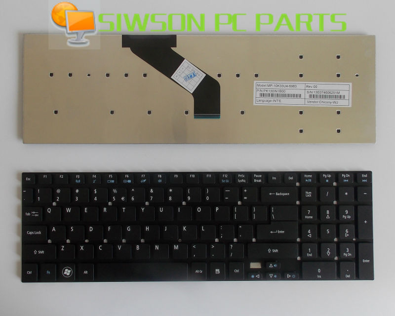 Laptop Keyboard US Replacement for Acer Aspire V3 V3-571 V3-571-6882 V3-571-9808 V3-571-6456 V3-571-6805 Black