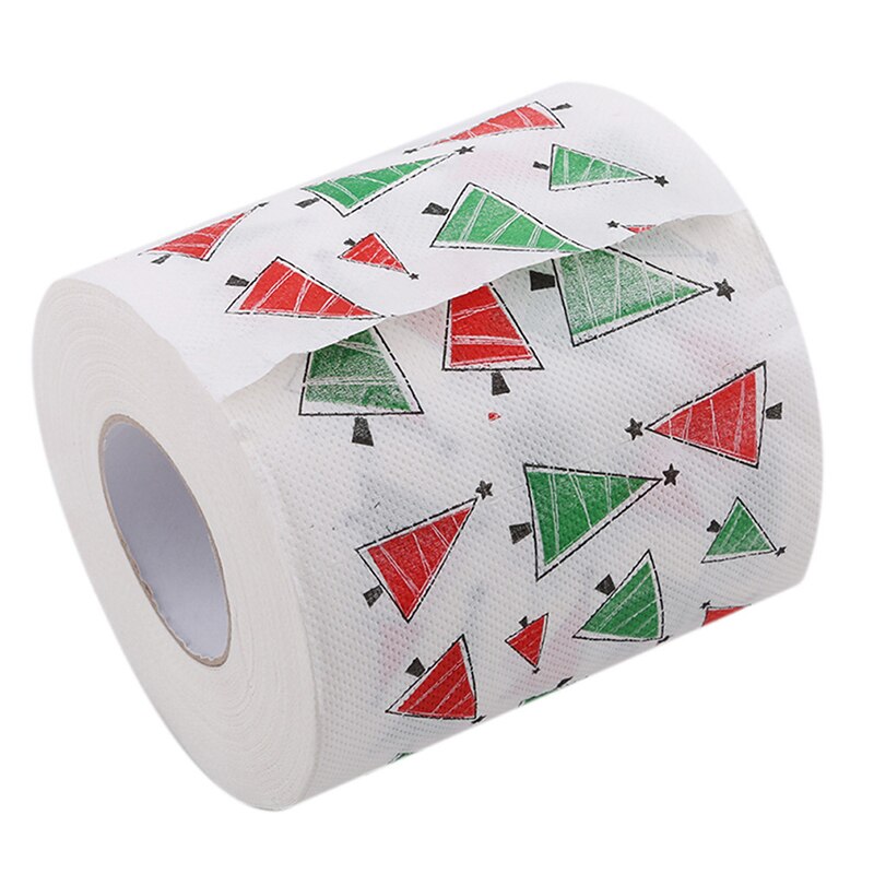 1 Roll Santa Claus Printed Merry Christmas Toilet Paper Tissue Table Room Decor Christmas Party Ornament DIY Craft Paper: B