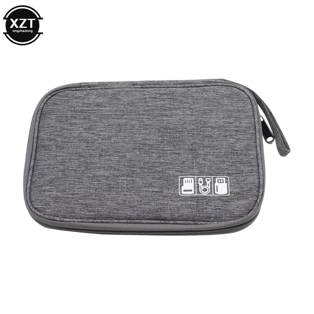 USB Digital Storage Clip, Cable Organizer, Headphones, Pens, Portable Batteries, Electronic Accessories Storage Waterproof Trave: grey